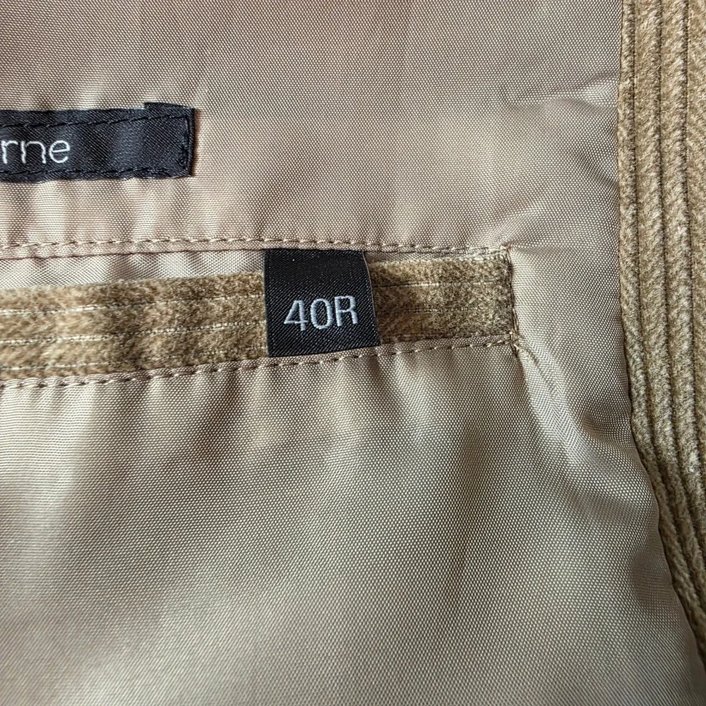 Claiborne Mens Tan Corduroy Sport Coat Blazer 40R Single‎ Breasted